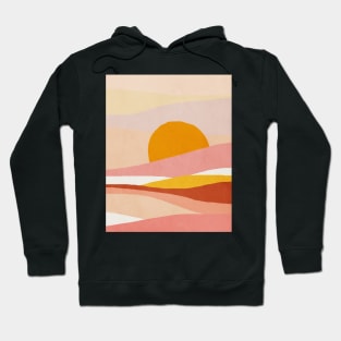 Abstract, Landscape, Sun, Mid century modern kids wall art, Nursery room Hoodie